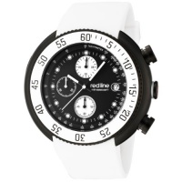 red line Men's 50038-BB-01-WHT Driver Chronograph Black Dial White Silicone Watch