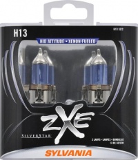 Sylvania H13 SZ SilverStar zXe High Performance Halogen Headlight Bulb (Low/High Beam), (Pack of 2)