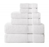 Cotton Craft - Ultimate SPA 6 Piece Towel Set - Superior 2 Ply 800 Grams Combed Cotton - White