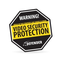 Defender SP101-SGN Durable Aluminum Security Yard Sign with Reflective Paint and UV Fade Protection (Black)