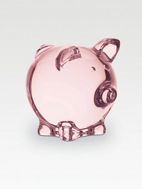 A charmingly piggy paperweight sculpted in smooth lead crystal with subtle tint. From the Pink Pig Collection 2W X 3½H Hand wash Made in France