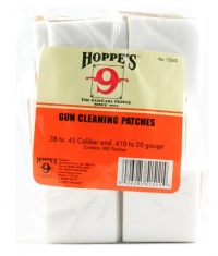 Hoppe's Gun Cleaning Patch for .38 - .45 Caliber 500 Pack, Poly Bag