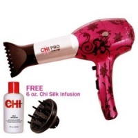 Farouk Chi PM7724 Pink Lace Limited Edition Breast Cancer Awareness Ceramic, Ionic, Infrared and Anion Pro Hair Dryer