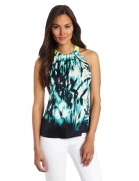 T Tahari Women's Dawn Printed Printed Halter Blouse