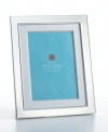 Martha Stewart Collection Engravable Beaded Matted Wide Rimmed Silver Plated Picture Frame 5 x 7