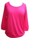 YogaColors Crystal 3/4 Sleeve Pullover Lightweight Boxy Raglan Up to Size 4XL