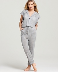 DIANE von FURSTENBERG's Mandisa coverup elevates your poolside style in a hooded jumpsuit silhouette--in cozy, grey cotton, it's a welcome respite when emerging from the water.