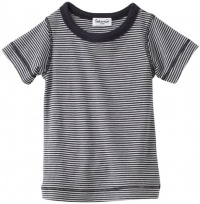 Splendid Littles Unisex-baby Newborn Striped Crew Neck Tee, Denim, 3-6 Months