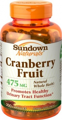 Sundown Naturals, Cranberry Fruit, 475 mg, 200 Capsule Bottle