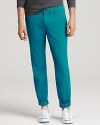 Cuffed or hemmed, these handsome, trend-setting trousers make a statement. Crafted in fine Italian cotton. From Vince.