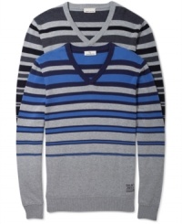 Get your layers in line with this striped sweater from DKNY Jeans.