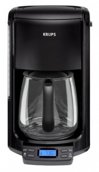 KRUPS FME214 Programmable 12-Cup Coffee Maker with Glass Carafe and LED control panel, Black