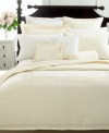 Martha Stewart Trousseau Leaf 300T Ivory King Bedskirt