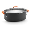 Rachael Ray Hard Anodized II Nonstick Dishwasher Safe 8-Quart Covered Oval Pasta Pot, Orange