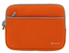 rooCASE Netbook Neoprene Sleeve Case for Toshiba Mini Notebook NB305-N440BN 10-Inch Brown (Invisible Zipper Dual-Pocket - Orange)