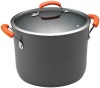 Rachael Ray Hard Anodized II Nonstick Dishwasher Safe 10-Quart Covered Stockpot, Orange