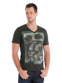 GUESS Sliced Photo Basic V-Neck Tee