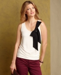 Tommy Hilfiger's tank top gets girly thanks to a pretty bow at the shoulder. Pair it with pants to keep it casual or with a pencil skirt for a special night out! (Clearance)