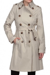 London Fog Double Breasted Trench Raincoat, Size 1X Putty Beige