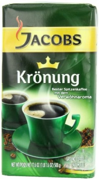 Jacobs Kronung Coffee, 17.6-Ounce Vacuum Packs (Pack of 3)