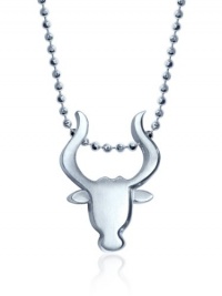 Alex Woo Little Signs Sterling Silver Bull (Taurus) Pendant Necklace, 16