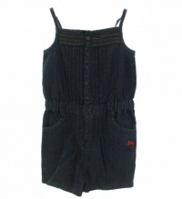 DKNY Baby Girl's Denim Romper Dark Wash 18M