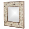 Howard Elliott 14233 Bonnie Cream, Light Green & Brown Ceramic Tile Inset Mirror w/Brushed Silver Leaf Trim