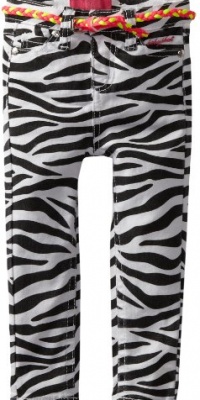 Baby Phat - Kids Baby-Girls Infant Printed Zebra Twill Pant, White, 18