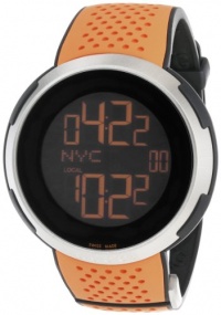 Gucci Men's YA114104 I-Gucci Digital Orange Black Rubber Strap Watch