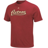 MLB Men's Houston Astros Official Wordmark Short Sleeve Tee by Majestic