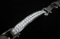 Swarovski Crystal Stainless Steel Silver Bracelet for Harley Motor Biker TB21