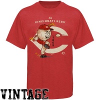 MLB Majestic Cincinnati Reds Vintage Classic Heathered T-shirt - Red