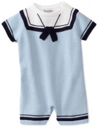 Hartstrings Baby-boys Newborn Sailor Sweater Romper, Sky Sulphur, 6-9 Months