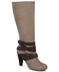 Sexy, trendy details complete your look with style. The Caddy tall boots by Fergalicious feature thick straps that wrap around the ankle and a full-length inside zipper.