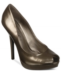 Fergie's Holly platform pumps are smooth with a hint of sheen.