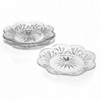 Godinger Crystal Dublin Canape Plates, Set of 4