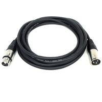 GLS Audio 12feet Mic Cable Patch Cords - XLR Male to XLR Female Black Cables - 12 feet Balanced Mike Snake Cord - SINGLE