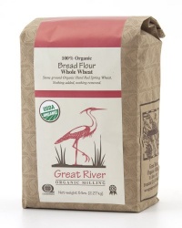 Great River Organic Milling 100% Organic Bread Flour Whole Wheat, 5 Pound Bags (Pack of 4)