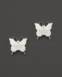 From the Trademark collection comes this gorgeous engraved butterfly stud earring designed by Gucci.