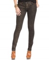 A metallic leopard print adds fierce fashion-forward flair to these Free People skinny jeans -- a chic pick for a cold-weather look!