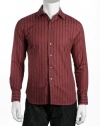 Alfani Red Boysenberry Striped LS Button Down Shirt