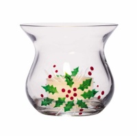 Gorham Festive Holly Set of 4 Votive Holders, Tea Light Candles Included