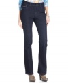 Style&co. Jeans gives this dark petite bootcut denim a bright boost with shiny studded detail at the pockets.