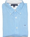 Tommy Hilfiger Men Short Sleeve Logo Linen Shirt