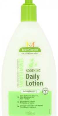 Babyganics Smooth Moves Lotion, Cucumber Aloe with Pump, 17 Ounce (Pack of 2)