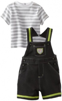 Little Me Baby-boys Newborn Safari Shortall Set, Grey, 3 Months