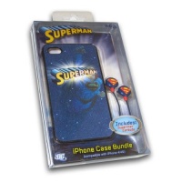 DC Superman Classic Man of Steel 3D Hologram Apple? iPhone? 4, 4S, 4GS, & 4G Slim Fit Case for AT&T, Sprint, and Verizon Includes Superman Earbuds.