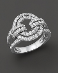 Diamond multicircle ring in white gold with an art-deco look.