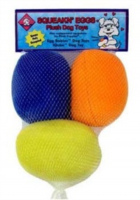 Kyjen Squeakin' Eggs Plush Dog Toys, 3-Pack