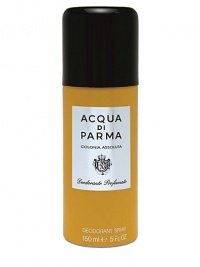 A non-aerosol deodorant spray which imparts the spicy and warm notes of Colonia Assoluta. Use on the body for all day freshness and odor prevention. 5 oz.